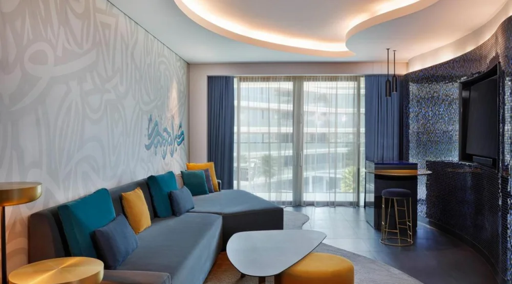 W Suite, One Bedroom Suite, One King, Partial Ocean View and Private Terrace, Includes Three Hours Of Free Flow Of Selected Drinks At Ether Bar at W Dubai The Palm