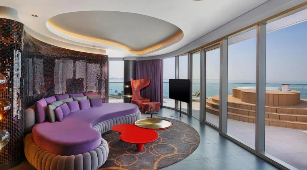 Marvelous Jacuzzi One Bedroom Suite, One King, Whirlpool with Private Terrace at W Dubai The Palm