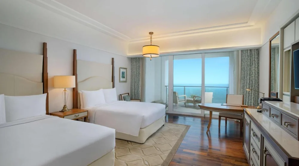 Club Queen Room with Two Queen Beds and Sea View at Waldorf Astoria Dubai Palm Jumeirah