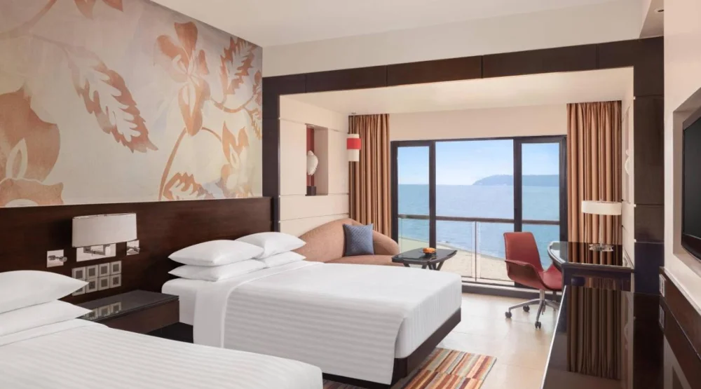 Queen Room with Two Queen Beds and Bay View at Goa Marriott Resort & Spa