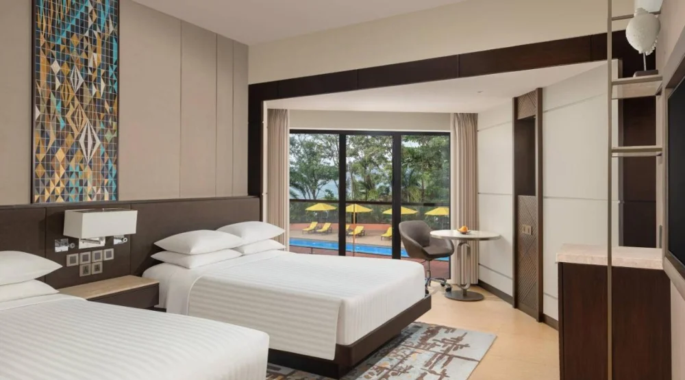 Pool View, Guest Room, Two Queen, Pool View at Goa Marriott Resort & Spa