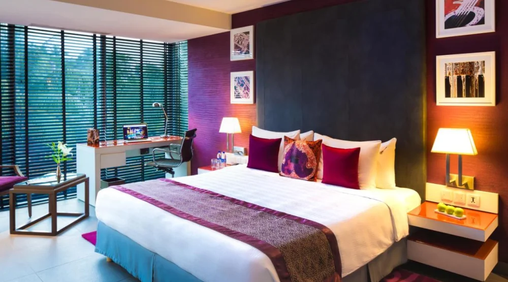 Deluxe King Room with Pool View at Hard Rock Hotel Goa