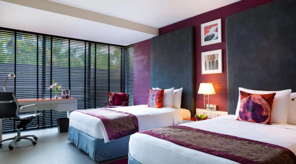 Deluxe Twin Room with Pool View at Hard Rock Hotel Goa