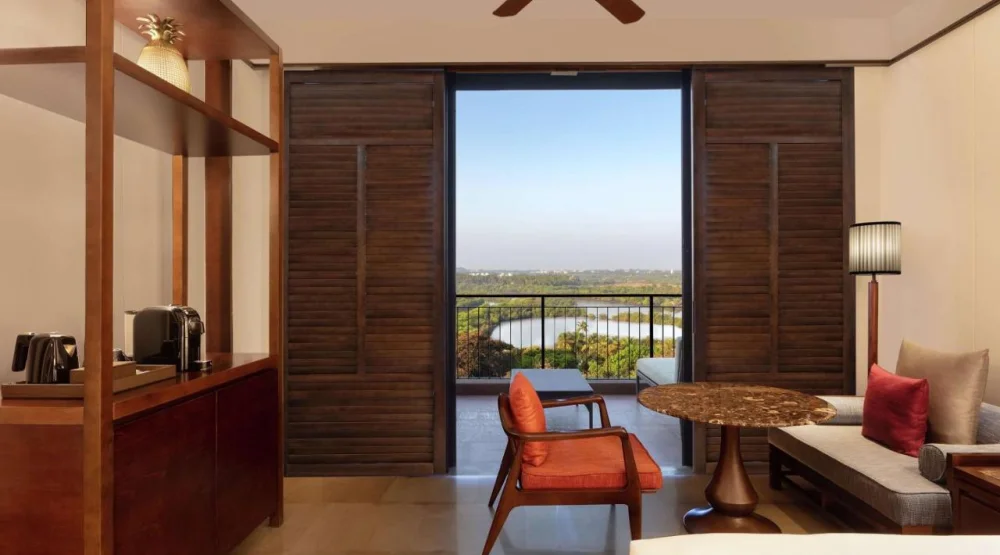 Premium Queen Room with River View with Veranda at Hilton Goa Resort