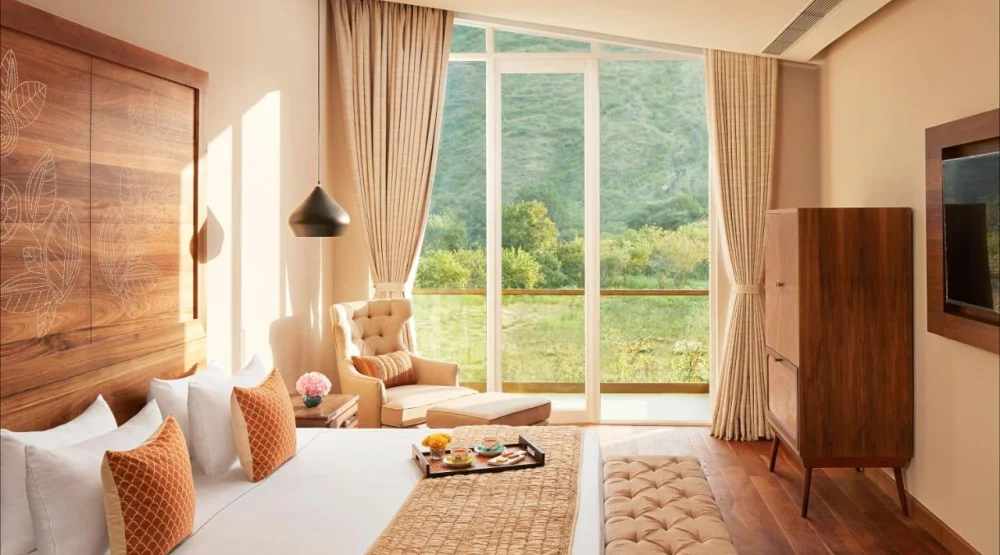 Deluxe Hill View Room with Balcony Double Bed at Taj Aravali Resort & Spa