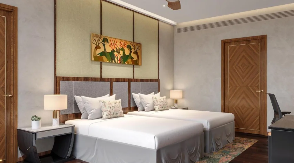 Grand Luxury Room with Sit Out - Twin Bed at Taj Damdama Lake Resort & Spa Gurugram