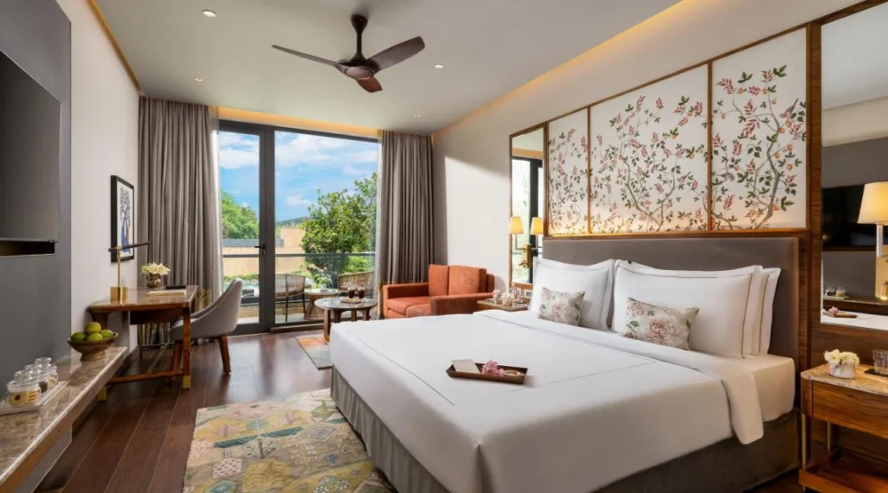 Deluxe Pool View Room with Balcony - King Bed at Taj Damdama Lake Resort & Spa Gurugram