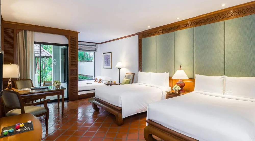 Grande Family Room with Two Double and Kids Bed and Garden View at JW Marriott Phuket Resort & Spa