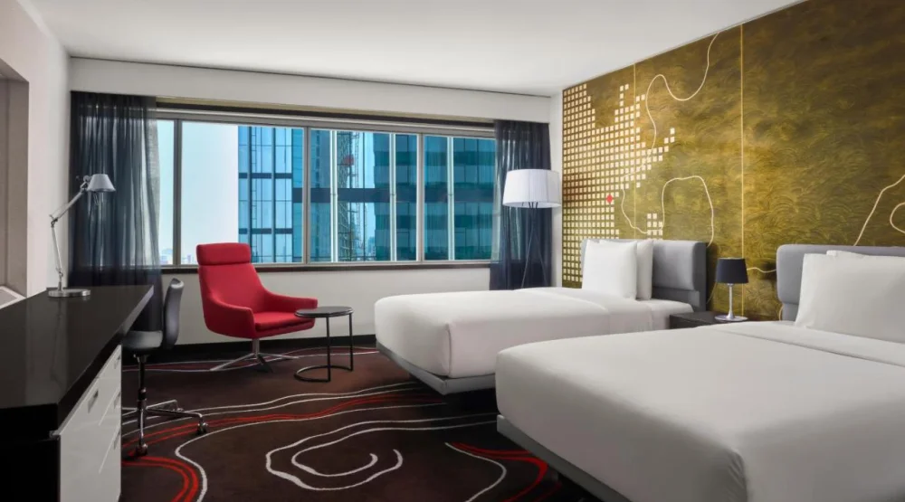 Guest Room, Two Double, Partial River View at Le Meridien Saigon