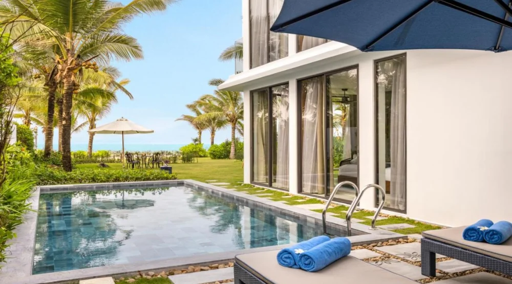 Three Bedroom Villa with Private Pool - Beachfront at Wyndham Hoi An Royal Beachfront Resort