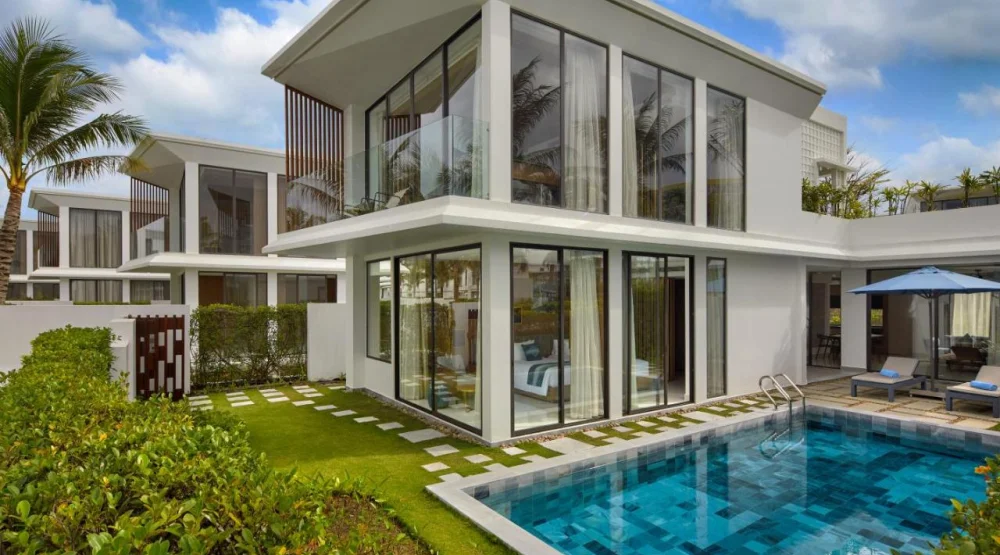 Three Bedroom Villa with Private Pool and Garden View at Wyndham Hoi An Royal Beachfront Resort