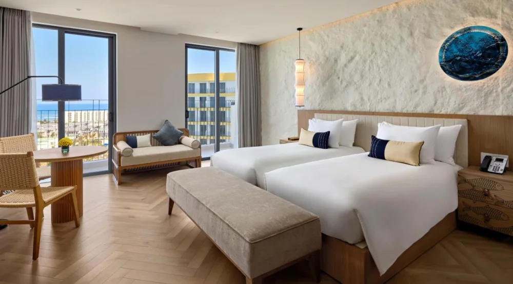 Premier Twin Room with Ocean View at Wyndham Hoi An Royal Beachfront Resort