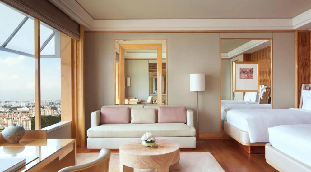 Deluxe Kallang, Two Twin Beds, Kallang Precinct View at The Ritz-Carlton Millenia Singapore