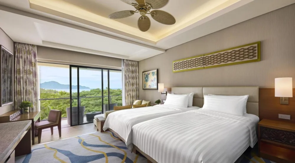 Garden Wing Deluxe Twin Room with Sea View at Shangri-La Rasa Ria Kota Kinabalu