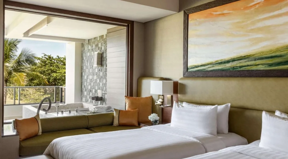 Ocean Wing Junior Suite Garden View Twin Room at Shangri-La Rasa Ria Kota Kinabalu