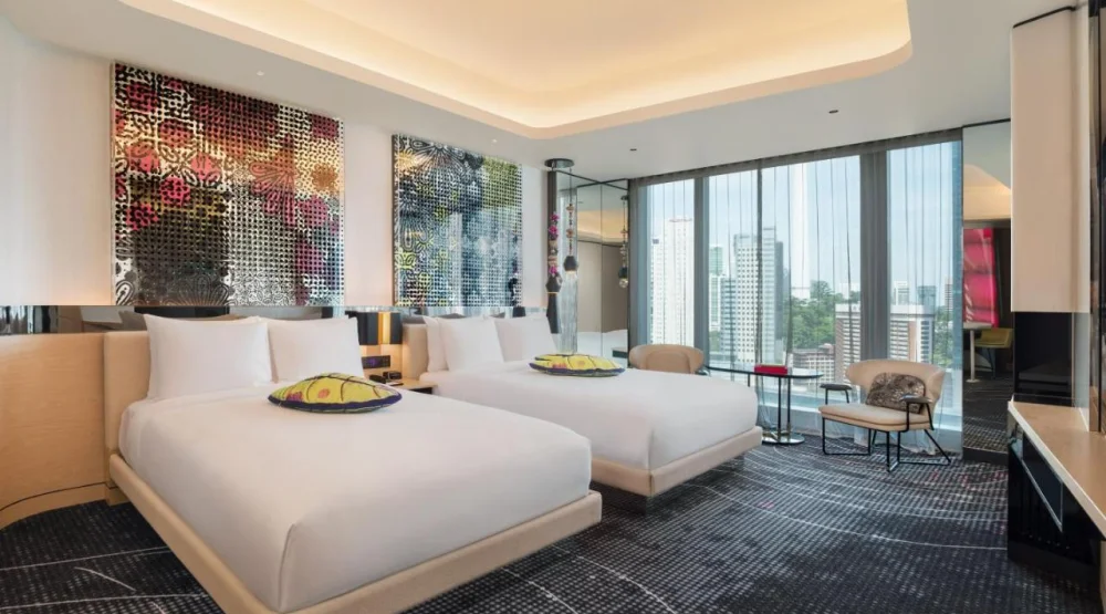 Deluxe, Guest Room, Two Queen Beds, Twin Towers View at W Kuala Lumpur