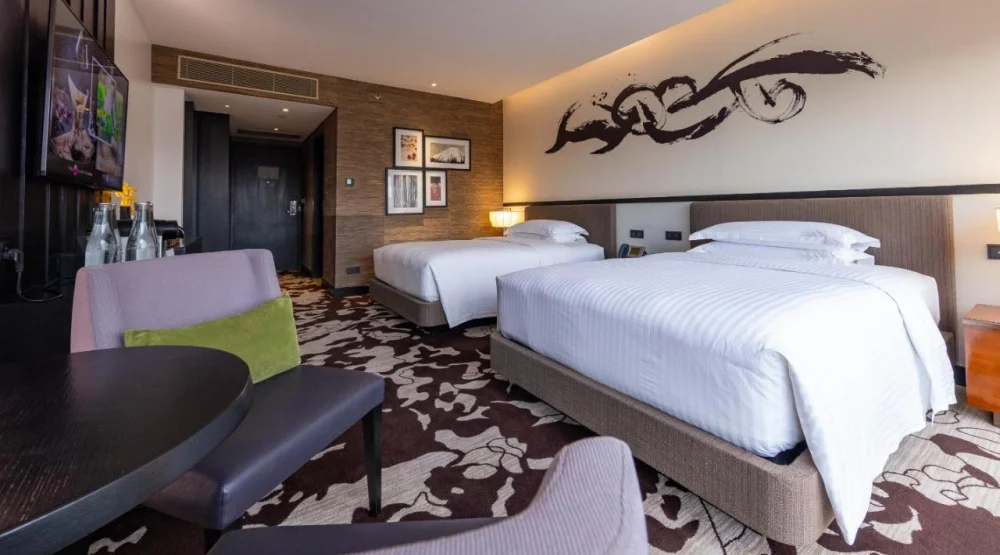 Nobu Deluxe Double Queen City View at Nobu Hotel Manila