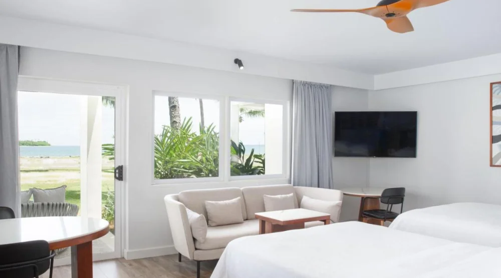 Larger Studio, Two Double, Oceanfront at Sheraton Fiji Golf & Beach Resort