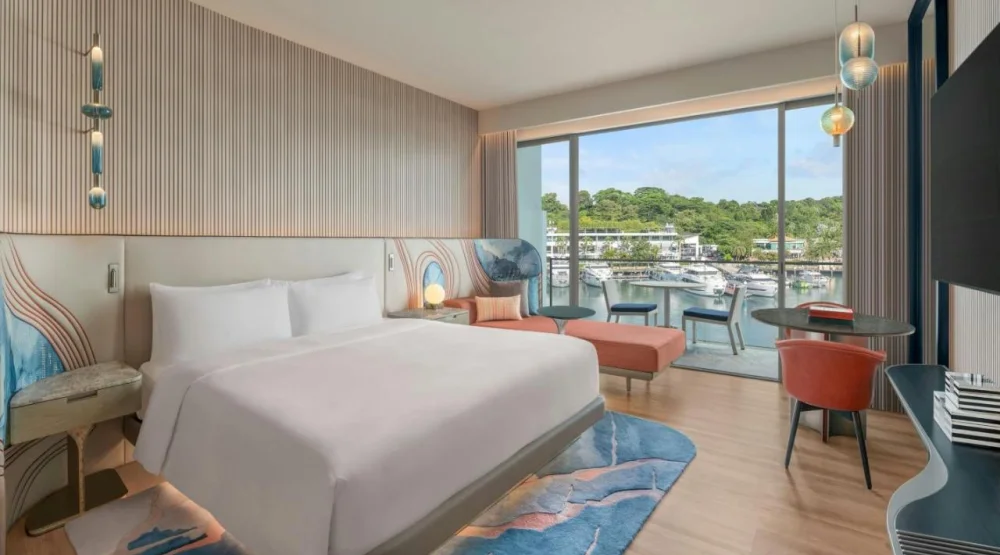 Premier Room, One Super King Bed, Balcony, Marina View at W Singapore Sentosa Cove