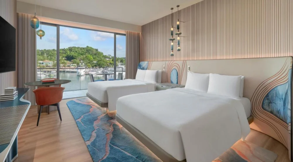 Premier Room, Two Queen Beds, Balcony, Marina View at W Singapore Sentosa Cove
