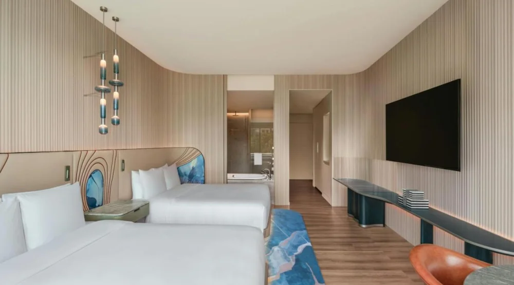 Deluxe Room, Two Queen Beds, Island View at W Singapore Sentosa Cove