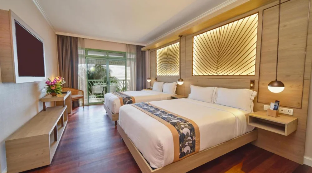 Queen Room with Two Queen Beds and Ocean View at Hilton Hotel Tahiti