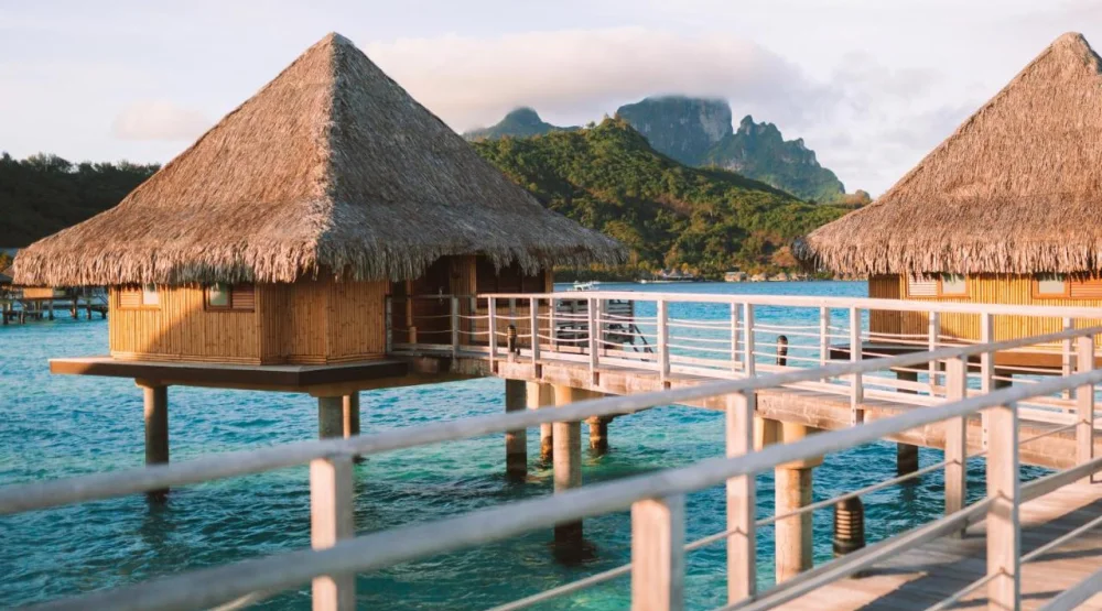 Overwater Bungalow with King Bed and Mountain View at Intercontinental Bora Bora Le Moana Resort