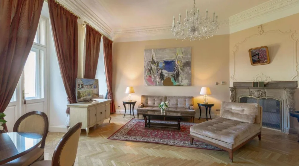 Constanze King Suite with Balcony and Castle View at The Mozart Prague