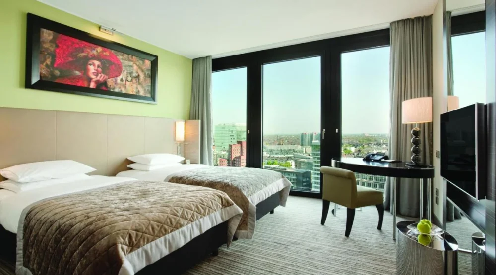 Twin Room with Harbor View at Hyatt Regency Dusseldorf