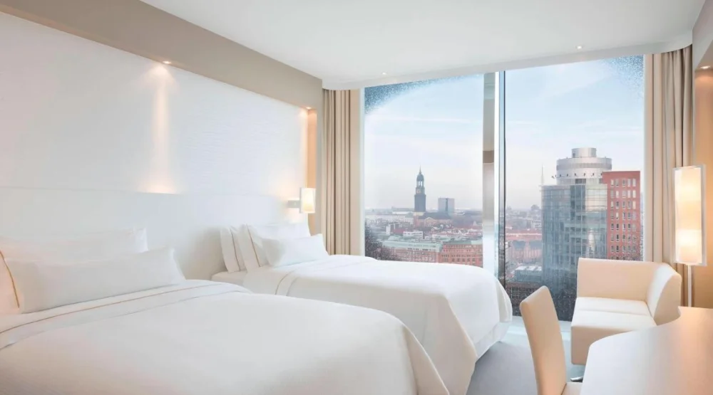 Deluxe, Guest Room, Two Queen, City View, Partial Harbor View at The Westin Hamburg Elbphilharmonie