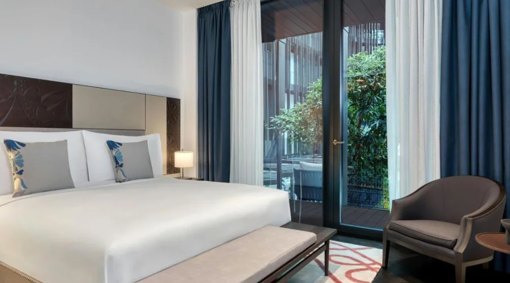 One Bedroom Atrium King Suite with Balcony and Atrium View at Dorothea Hotel Budapest Autograph Collection