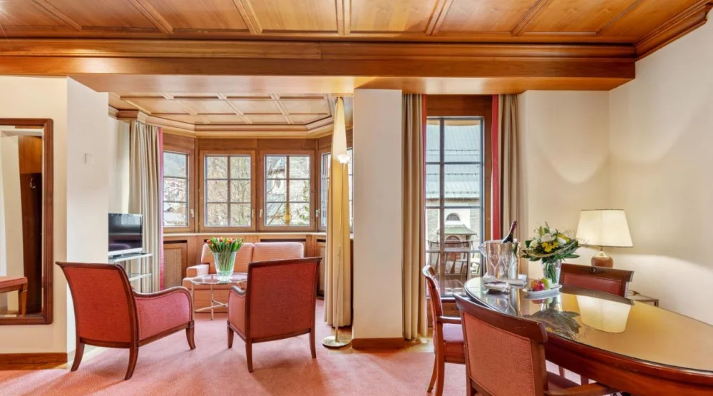 Corner One Bedroom Suite with Matterhorn View at Grand Hotel Zermatterhof