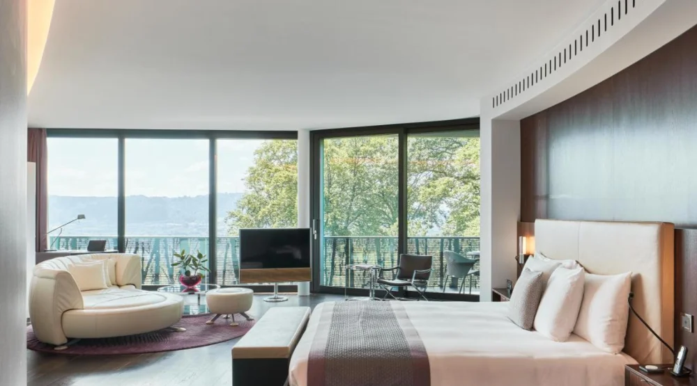 Deluxe Junior Suite with Balcony and Lake View at The Dolder Grand