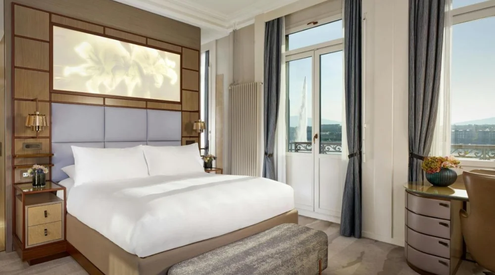Lake Front Suite, One Bedroom Suite, One King, Sofa Bed, Balcony at The Ritz-Carlton Hotel de la Paix Geneva