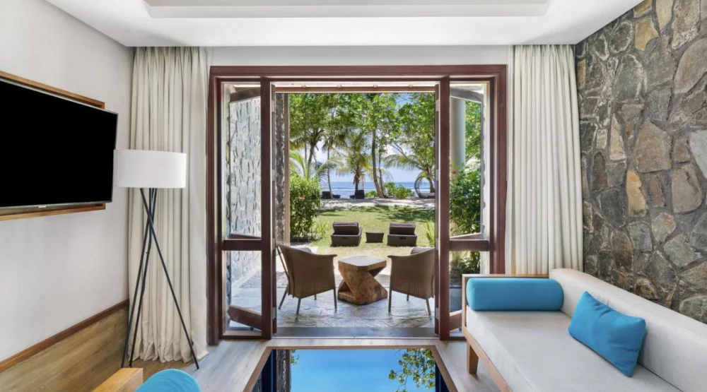 Deluxe Ocean View Garden Twin Room at Kempinski Seychelles Resort