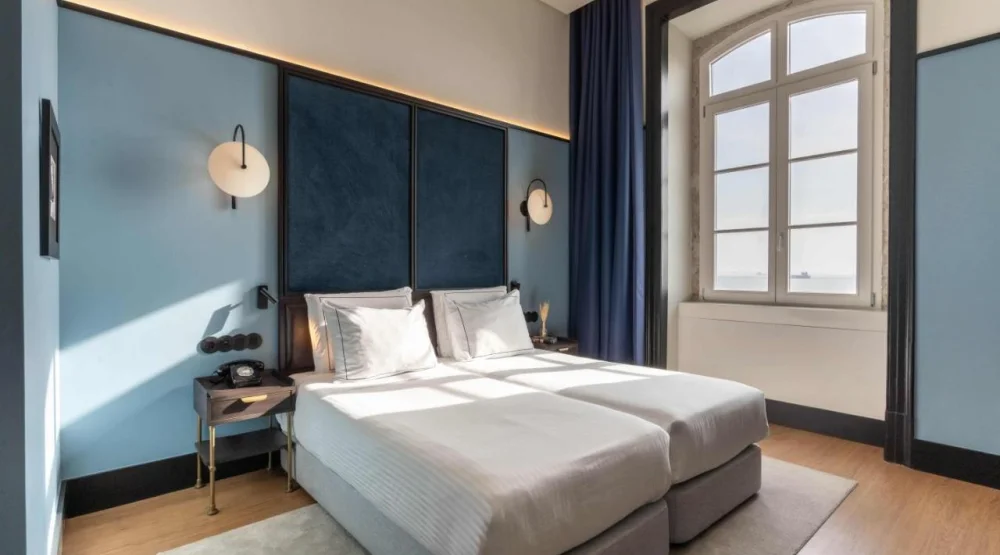 Superior Twin Room with River View at The Editory Riverside Santa Apolonia