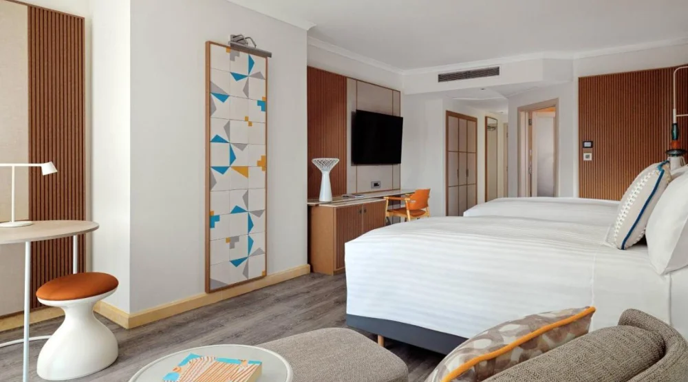 Deluxe Sea View Room, Two Queen Beds with Balcony at Malta Marriott Resort & Spa