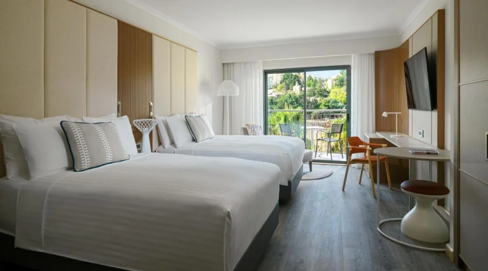Deluxe Pool View Room, Two Queen Beds with Balcony at Malta Marriott Resort & Spa
