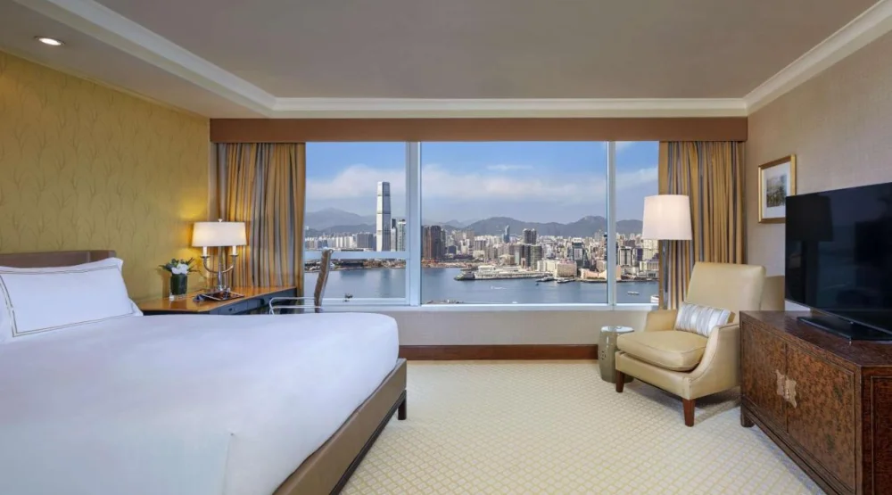Deluxe King Room with Harbor View at Conrad Hong Kong