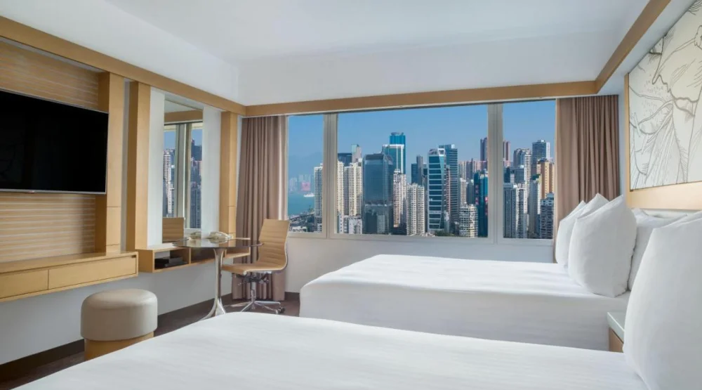 Family Queen Room with Two Queen Beds and Panoramic View at The Park Lane Hong Kong Autograph Collection