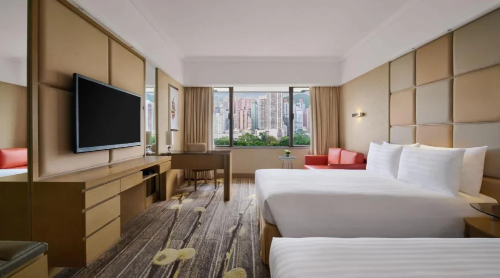 Family Queen Room with Sofa Bed and Panoramic View at The Park Lane Hong Kong Autograph Collection
