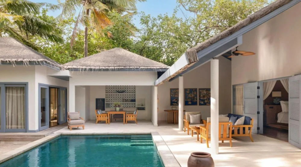 Two Bedroom Oceanfront Pool Villa with Private Pool at Raffles Maldives Meradhoo