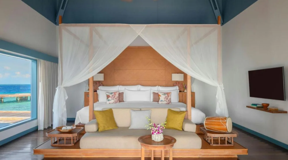 One Bedroom Sunset Overwater Pool Villa with Ocean View at Raffles Maldives Meradhoo
