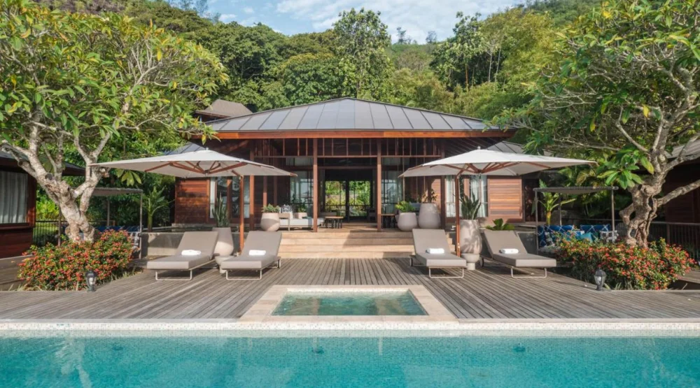 Three Bedroom Presidential Suite with Two King and Two Queen Beds at Four Seasons Resort Seychelles