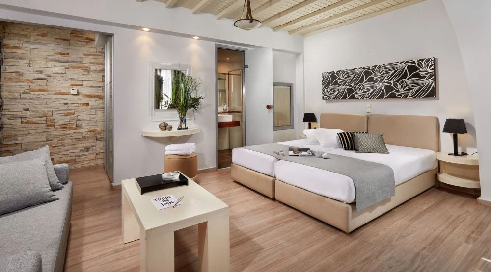 Quadruple Room with Pool View at Galaxy Hotel Naxos