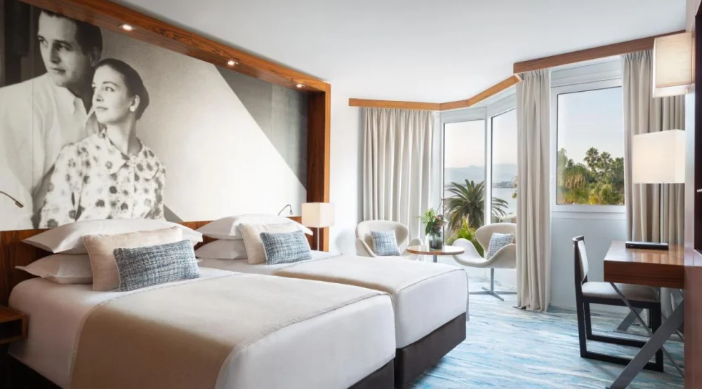 Deluxe Twin Room with Partial Sea View at JW Marriott Cannes