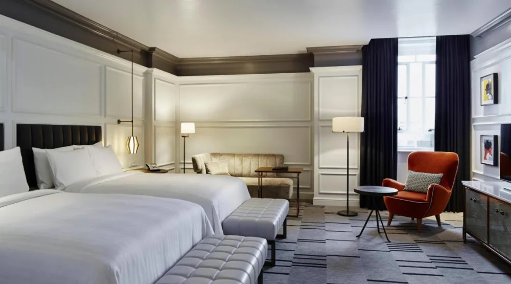 Double Room with Two Double Beds and River View at London Marriott Hotel County Hall