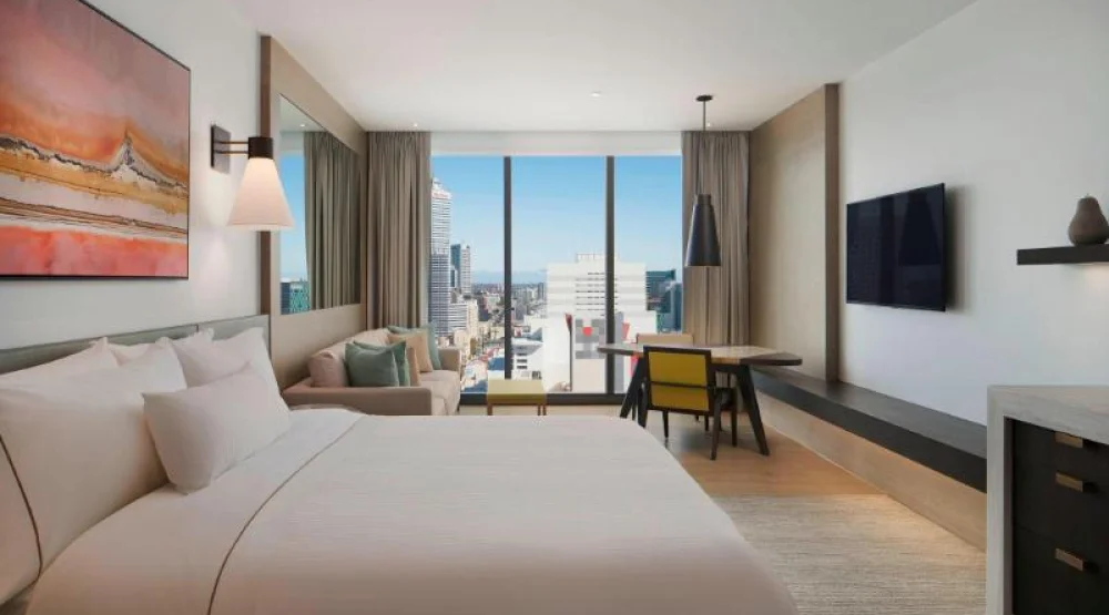 Deluxe Family 62 Sq M, Larger Guest Room, Bedroom 1: One King, Bedroom 2: Two Twin, City View at The Westin Perth
