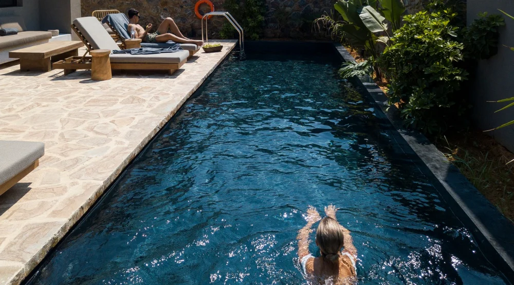 Tropical Open Plan Suite with Shared Pool at Domes Zeen Chania