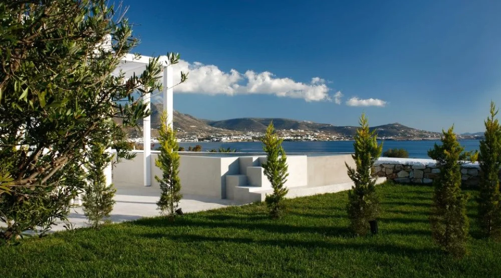 Art Suite Sea View with Outdoor Spa Bath at Paros Agnanti Hotel